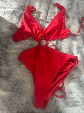 Agua Bendita Vibrant Red One-Piece Swimsuit size L